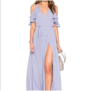 Privacy Please Lilac Acme Casual Maxi Flowy Ruffle Sleeve Dress Small
